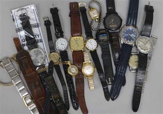 A gents Accurist WR 50M stainless steel wristwatch and sundry other watches